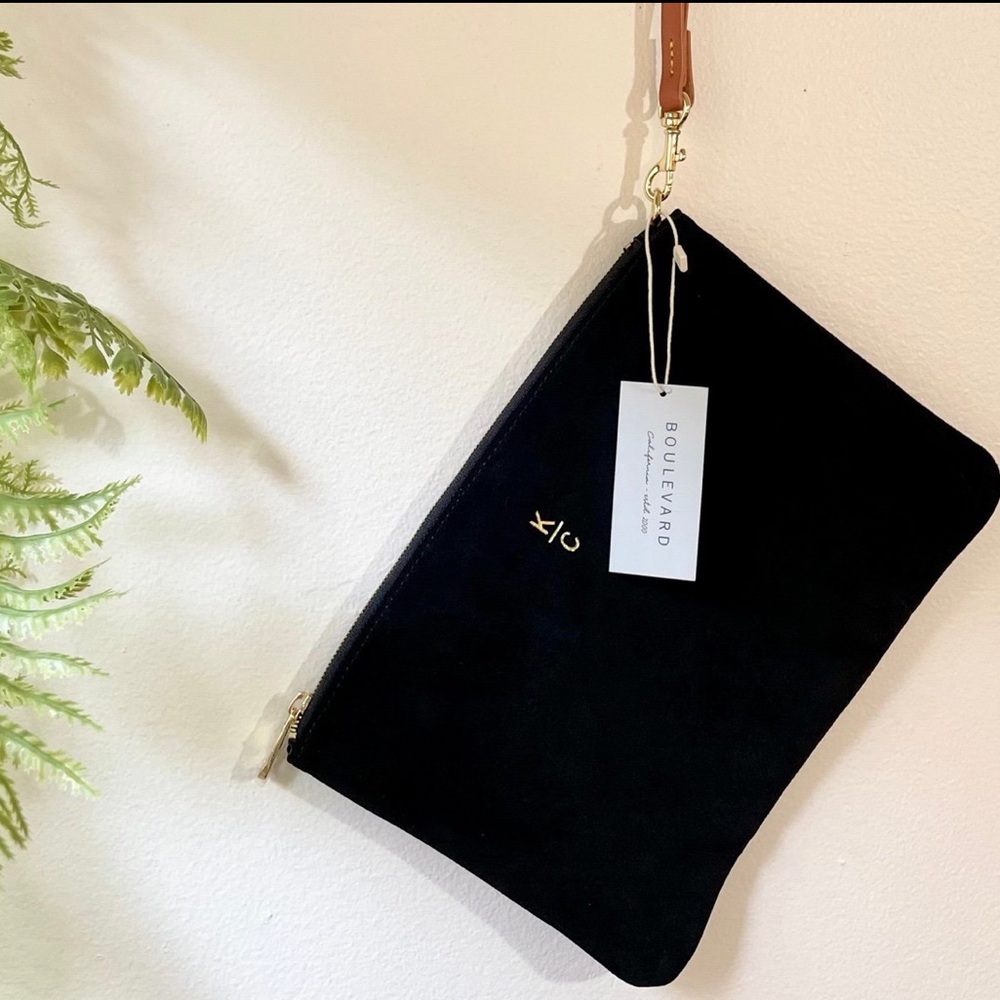 italian suede clutch bag NWT